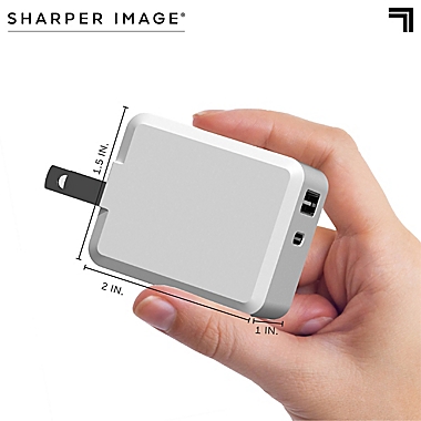 Sharper Image&reg; Fast-Charging Portable Adapter with Lightning Charging Cable. View a larger version of this product image.