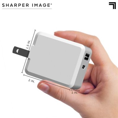 Sharper Image&reg; Fast-Charging Portable Adapter with Lightning Charging Cable. View a larger version of this product image.