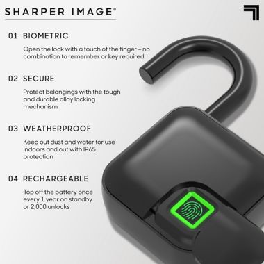 Sharper Image&reg; Fingerprint Lock in Black. View a larger version of this product image.