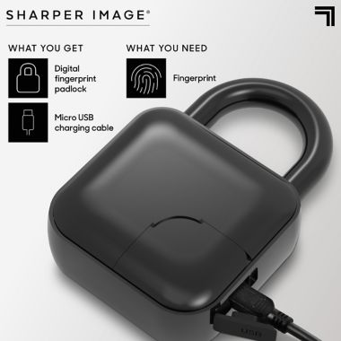 Sharper Image&reg; Fingerprint Lock in Black. View a larger version of this product image.