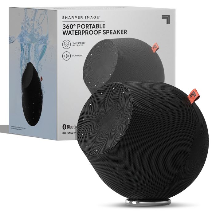 Sharper Image 360 Degree Portable Bluetooth Waterproof Speaker In Black Bed Bath Beyond