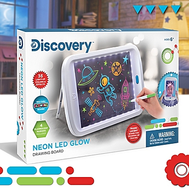 Kids LED Glow Drawing Easel Markers Create Glowing Pictures Details about   Neon Doodle Board 