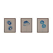 Madison Park Blue Print Botanicals 11-Inch x 14-Inch Linen Canvas Wall Art (Set of 3)