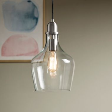 Hampton Hill Auburn Single-Light Pendant in Silver with Glass Shade. View a larger version of this product image.