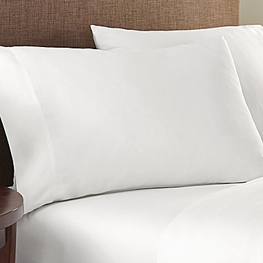 Nestwell&trade; Washed Cotton Percale 180-Thread-Count Standard/Queen Pillowcases in White. View a larger version of this product image.