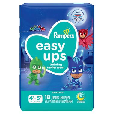 Pampers&reg; Easy Ups&trade; Size 4-5T 18-Count Jumbo Pack Boy&#39;s Training Underwear. View a larger version of this product image.