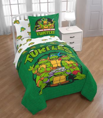 Teanage Mutant Ninja Turtles Green Bricks Full Comforter Set