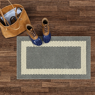 Maples Weston 20&quot; x 34&quot; Border Area Rug in Grey. View a larger version of this product image.