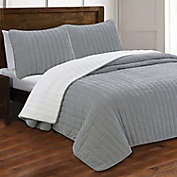 Estate Collection Caleb 2-Piece Reversible Twin Quilt Set in Grey