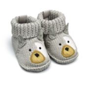 goldbug&trade; Crochet Knit Newborn Frenchie Booties in Grey