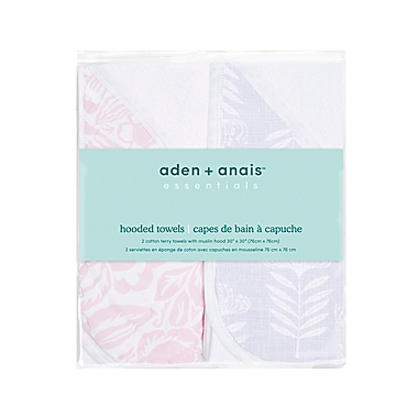 aden + anais&trade; Essentials Damsel 2-Pack Hooded Towels. View a larger version of this product image.