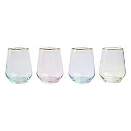viva by VIETRI Stemless Rainbow Wine Glasses (Set of 4)