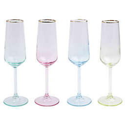 viva by VIETRI Rainbow Champagne Flutes (Set of 4)