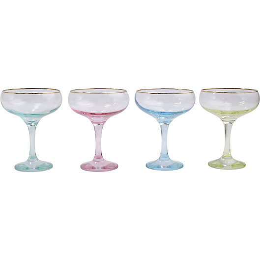 Alternate image 1 for viva by VIETRI Rainbow Coupe Champagne Glasses (Set of 4)