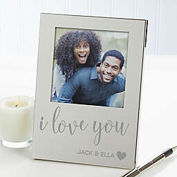 I Love You Engraved Picture Frame in Silver