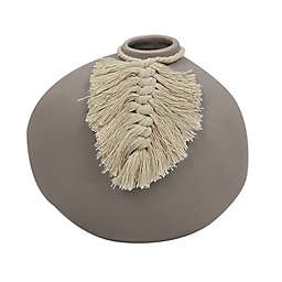 Wild Sage™ 6-Inch Vase with Tassel in Grey