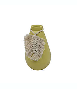 Florero de cerámica Wild Sage™ con borla color amarillo
