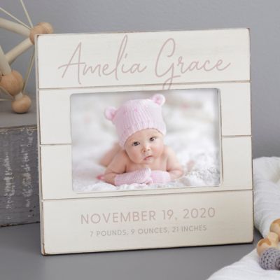 Simple and Sweet Personalized Baby Girl Shiplap Frame