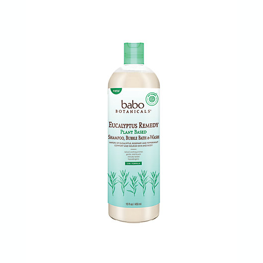 Alternate image 1 for Babo Botanicals® 15 oz. Eucalyptus Remedy 3-in-1 Shampoo, Bubble Bath and Body Wash
