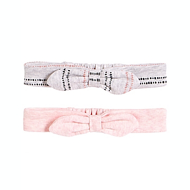 Petit Lem&trade; Size 0-12 M 2-Pack Headbands in Pink/Grey. View a larger version of this product image.