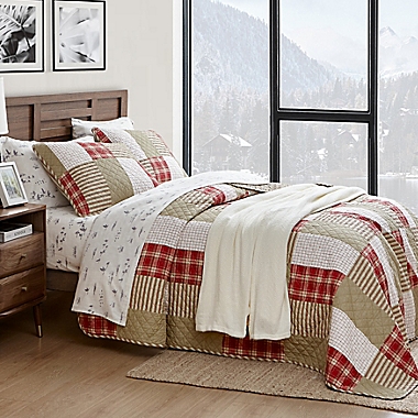 Eddie Bauer&reg; Camano Island Plaid Twin Quilt Set in Red. View a larger version of this product image.