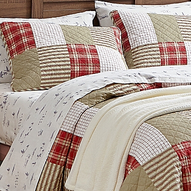 Eddie Bauer&reg; Camano Island Plaid Full/Queen Quilt Set in Red. View a larger version of this product image.