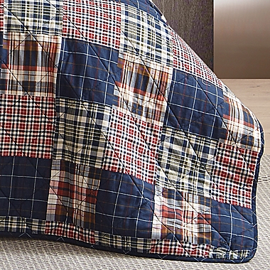 Eddie Bauer&reg; Madrona Plaid 2-Piece Twin Quilt Set in Dark Blue. View a larger version of this product image.