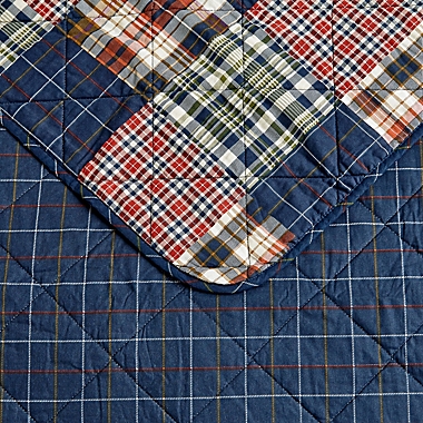 Eddie Bauer&reg; Madrona Plaid Quilt Set in Dark Blue. View a larger version of this product image.