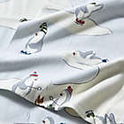 Alternate image 3 for Eddie Bauer&reg; Skating Penguins Cotton Flannel Queen Sheet Set in Light Blue
