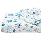Alternate image 2 for Eddie Bauer&reg; Tossed Snowflake Cotton Flannel Full Sheet Set in Indigo