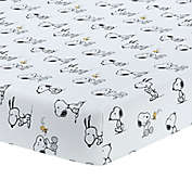 Lambs &amp; Ivy&reg; Classic Snoopy Cotton Fitted Crib Sheet in White