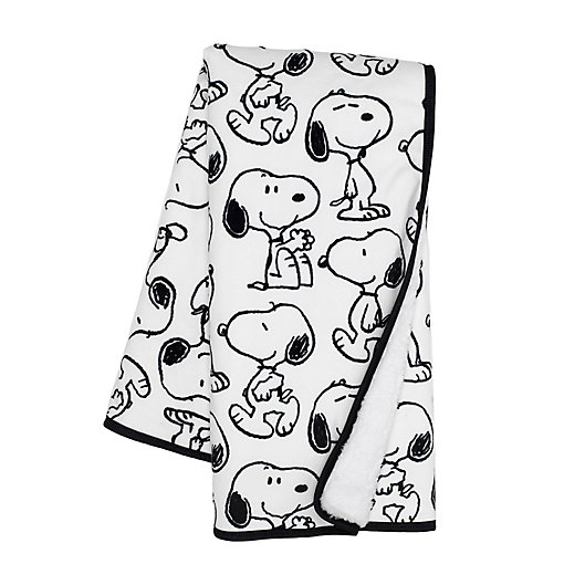 Alternate image 1 for Lambs & Ivy® Classic Snoopy Minky Baby Blanket in White
