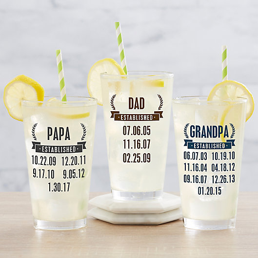 Alternate image 1 for Date Established Personalized 16 oz Pint Glass