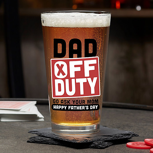 Engraved Fathers Day Gift Dad Beer Glass Gift 16 Ounces Personalized Pint Glass