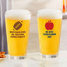 Choose Your Icon Personalized Teacher 16 oz. Pint Glass