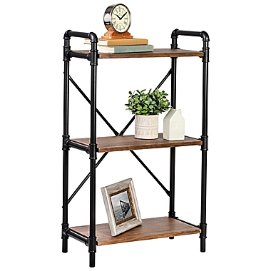 Honey-Can-Do&reg; Industrial Bookshelf in Rustic. View a larger version of this product image.