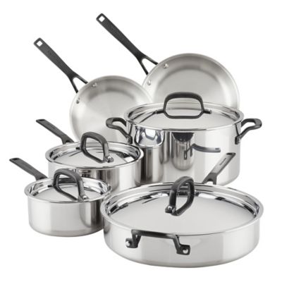 Kitchenaid&reg; 5-Ply Clad Stainless Steel 10-Piece Cookware Set