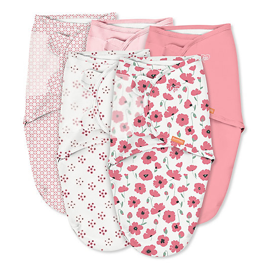 Alternate image 1 for SwaddleMe® Original Small/Medium Floral Cotton 5-Pack Swaddles in Pink