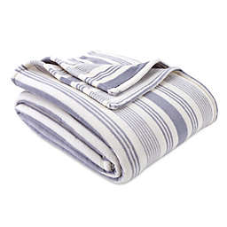 Bee & Willow™ Striped Plush Full/Queen Blanket in Blue