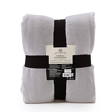 Bee &amp; Willow&trade; Solid Plush Twin Blanket in Grey. View a larger version of this product image.