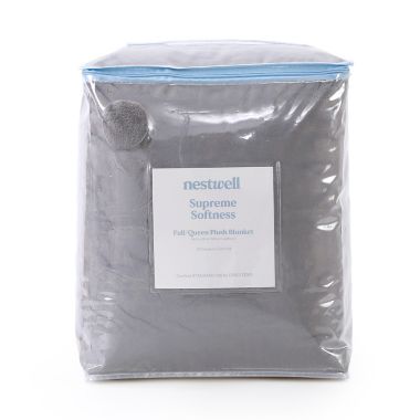 Nestwell&trade; Supreme Softness Plush Full/Queen Blanket in Pebble Grey. View a larger version of this product image.