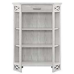 Leick Home Mantel Corner Bookcase in Weathered White