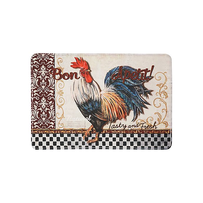 Bon Appetit Rooster Kitchen Mat Bed, Round Rooster Rugs Kitchen