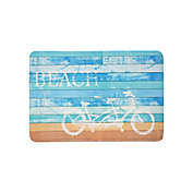 Bicycle at Beach Anti-Fatigue Kitchen Mat in Blue/Multi