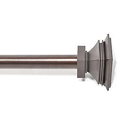 Pyramid Square 52 to 144-Inch Adjustable Curtain Rod Set in Brown