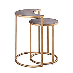 Wild Sage™ 2-Piece Nesting Table Set in Gold/Distressed Black