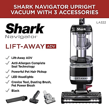 Shark Navigator&reg; Lift-Away&reg; ADV Upright Vacuum in Black. View a larger version of this product image.