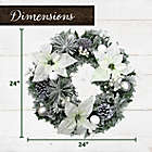 Alternate image 1 for Fraser Hill Farm 24-Inch Frosted Poinsettia Artificial Christmas Wreath in White