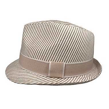Toby Fairy&trade; Toddler Seersucker Fedora Hat in Sand. View a larger version of this product image.