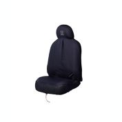 Lutava DRIVE Car Seat Slip Cover in Black with Taupe Hardware